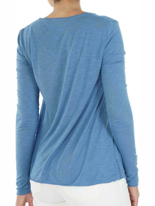 American Vintage De iarnă Femeie Bluză Mânecă lungă Albastru deschis