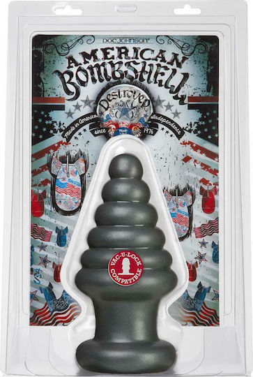 Doc Johnson American Bombshell Destroyer Πρωκτική Σφήνα Gun Metal 22.9cm