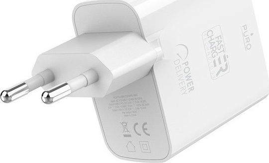 Puro Ladegerät ohne Kabel mit USB-A Anschluss 32W Stromlieferung Weißs (FCMTCUSBAC32WPDWHI)