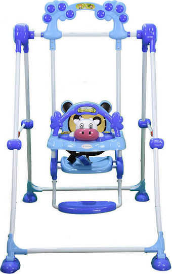 Bebe Stars Swing Set with Foldable Base with Protector Metal Cow for 1.5+ Years Blue