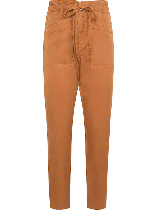 Dash Damen Stoff Hose Tabac Braun