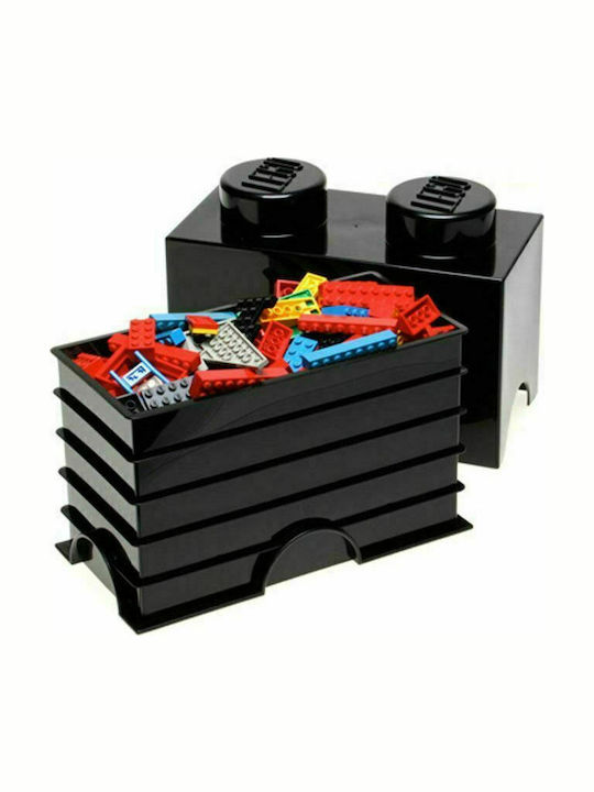 Lego Kids Plastic Toy Storage Box 2-Stud Black 25x12x18cm