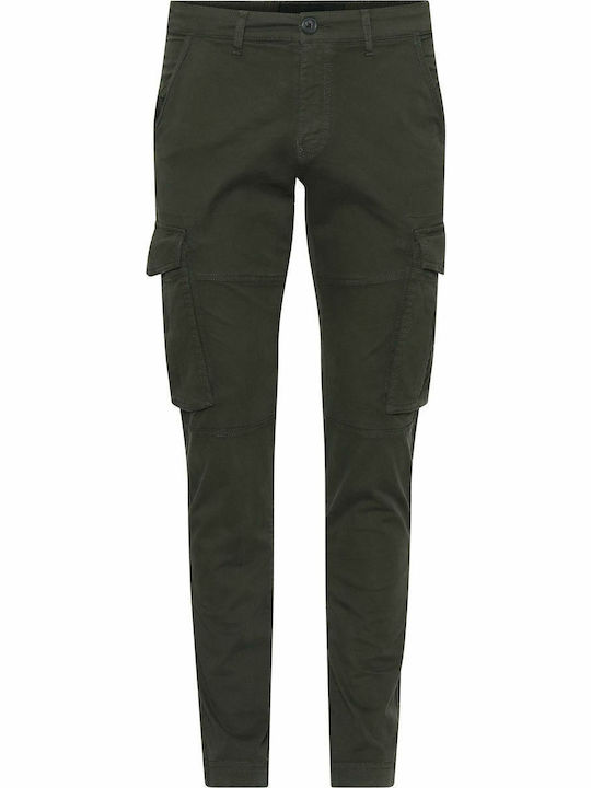 Pantaloni Elastic cu Croială Slim Verde