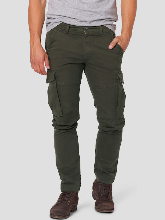 Pantaloni Elastic cu Croială Slim Verde