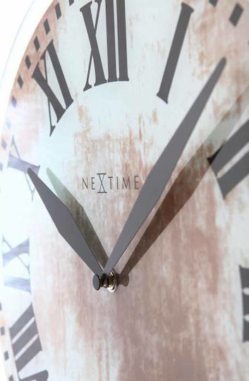 Nextime Romana Αντικέ Ρολόι Τοίχου Πλαστικό Με Εκκρεμές Εκρού Ø43cm Nextime Romana Αντικέ Ρολόι Τοίχου Πλαστικό Με Εκκρεμές Εκρού Ø43cm