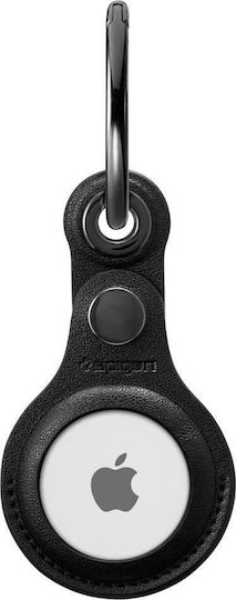 Spigen Valentinus Θήκη Μπρελόκ Δερμάτινη για AirTag σε Μαύρο χρώμα