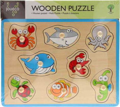 Wooden Kids Puzzle Animals 8pcs (Various Designs) 1pc Joueco