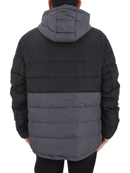 Umbro Statement Men's Winter Puffer Jacket Black / Gray