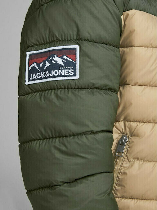 Kids' Quilted Jacket Short with Hood Beige