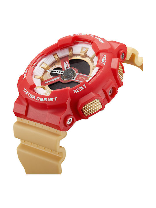 Weide Digital Men's Watch 53mm Battery with Yellow Rubber Strap