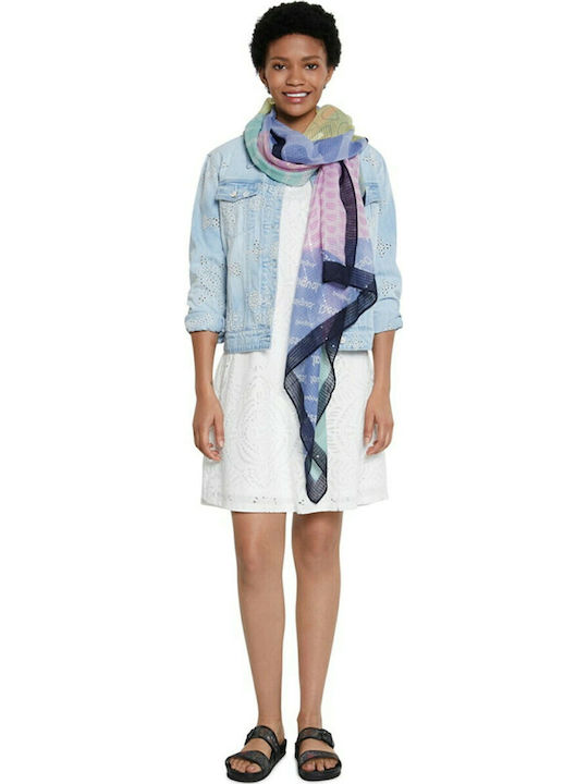 Desigual Monogram Rectangle Γυναικείο Φουλάρι Πολύχρωμο
