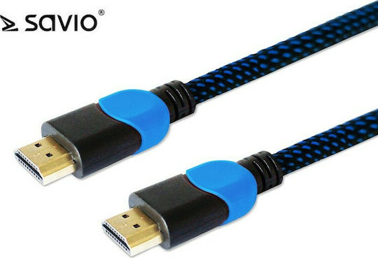 Savio HDMI 2.0 Premium High Speed 4K 60Hz HDR Braided Cable HDMI Male - HDMI Male Length 1.8m Black