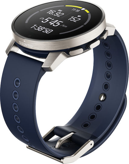 Suunto 9 Peak Titanium 43mm Αδιάβροχο Smartwatch με Παλμογράφο (Granite Blue Titanium)