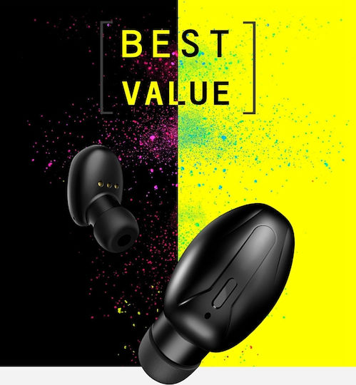 B9 In-ear Bluetooth Handsfree Ακουστικά με Αντοχή στον Ιδρώτα και Θήκη Φόρτισης Μαύρα