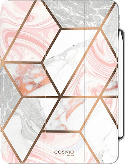i-Blason Cosmo Tri-Fold Umschlag Rückseite Marmor Rosa Für iPad Pro 2020 12,9 Zoll