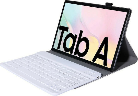 Flip Cover Δερμάτινη με Πληκτρολόγιο στα Αγγλικά US Χρυσή (Galaxy Tab A7 2020/2022)