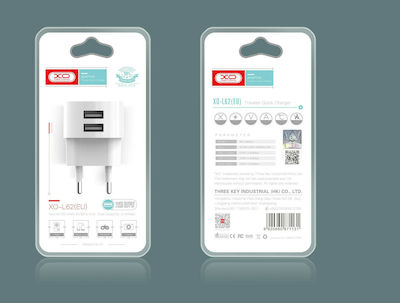 XO Charger with 2 USB-A Ports and Cable Lightning Whites (L62)