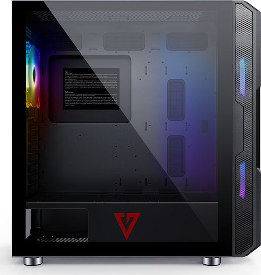 Modecom Amirani ARGB Gaming Midi Tower Κουτί Υπολογιστή με Πλαϊνό Παράθυρο Μαύρο