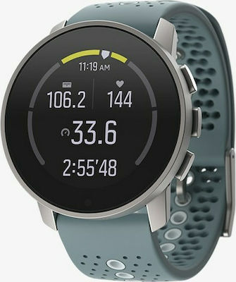 Suunto 9 Peak Titanium 43mm Αδιάβροχο Smartwatch με Παλμογράφο (Moss Gray)