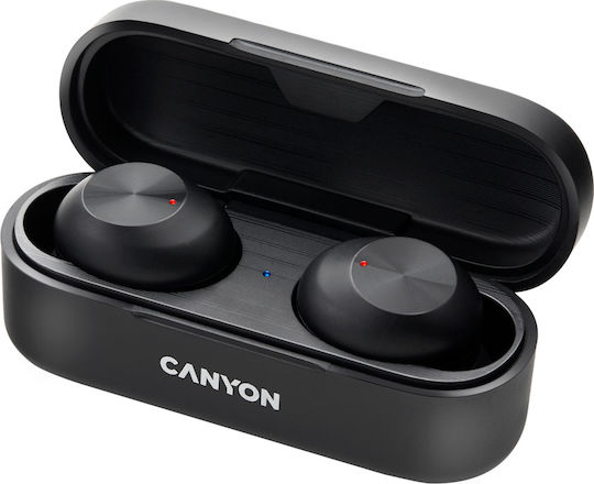 Canyon CNE-CBTHS1B In-ear Bluetooth Handsfree Ακουστικά με Αντοχή στον Ιδρώτα και Θήκη Φόρτισης Μαύρα