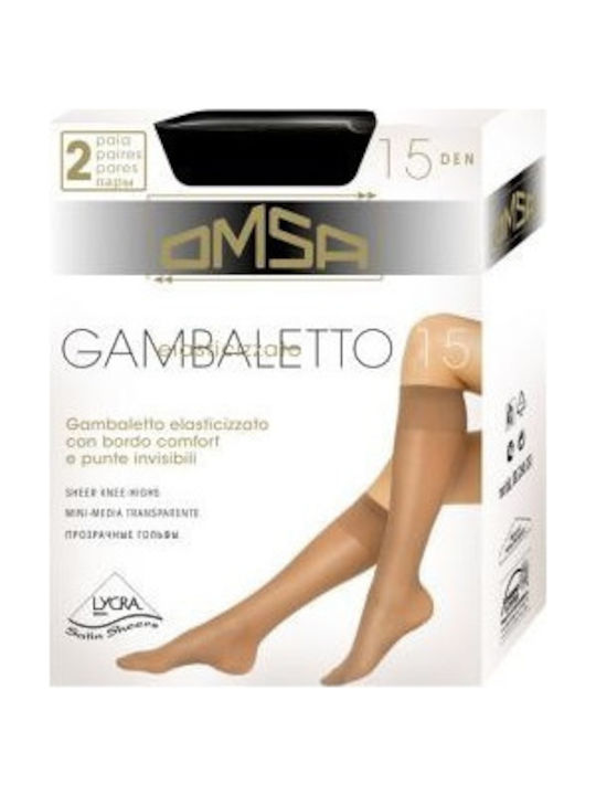 Omsa Gambaletto 15Den Women's High Socks 15 Den Black