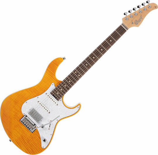 Cort G-280 Select Elektrische Gitarre Stratocaster mit HSS Tonabnehmerkonfiguration Amber