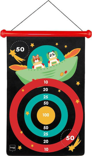 Scratch Europe Set with Target & Dart Παιδικός Μαγνητικός Στόχος 2 Όψεων με 6 Βελάκια - Αστροναύτης
