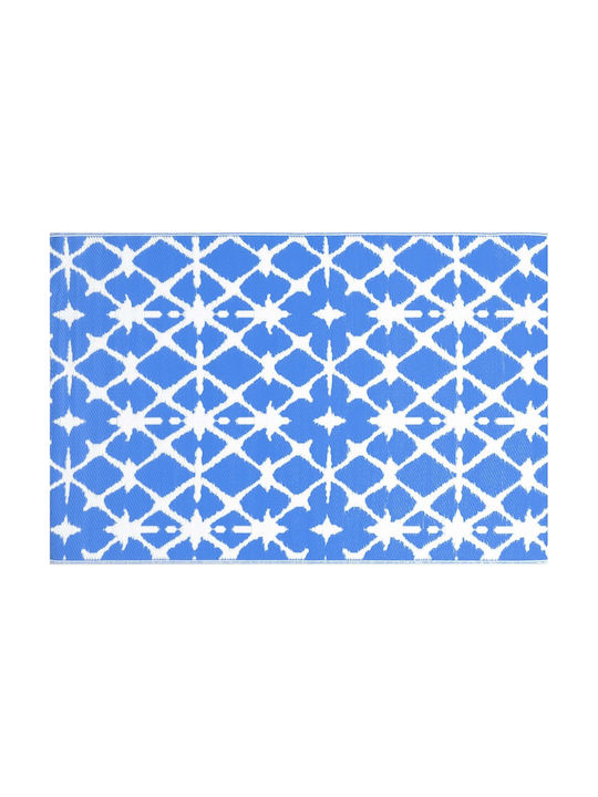 vidaXL Covor De exterior Rectangular Blue / White