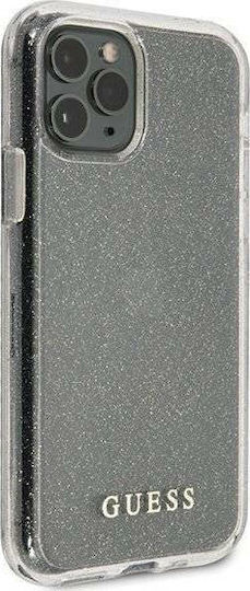 Guess Glitter Back Cover Πλαστικό Ασημί (iPhone 11 Pro)