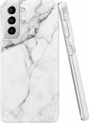 Wozinsky Marble Silicone Back Cover Durable White (Galaxy S21 5G)