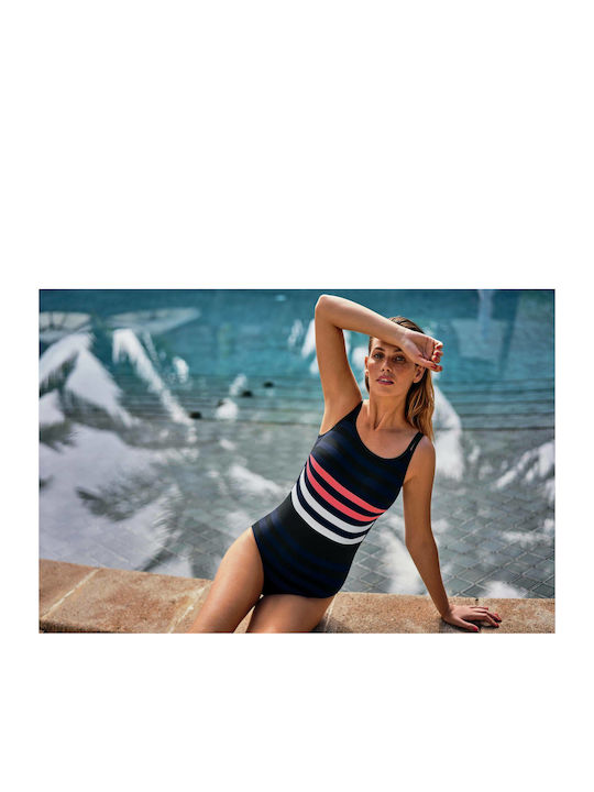 Anita 6242 Venedig Dark Blue Striped One-Piece Swimsuit with B Cup Mastectomy