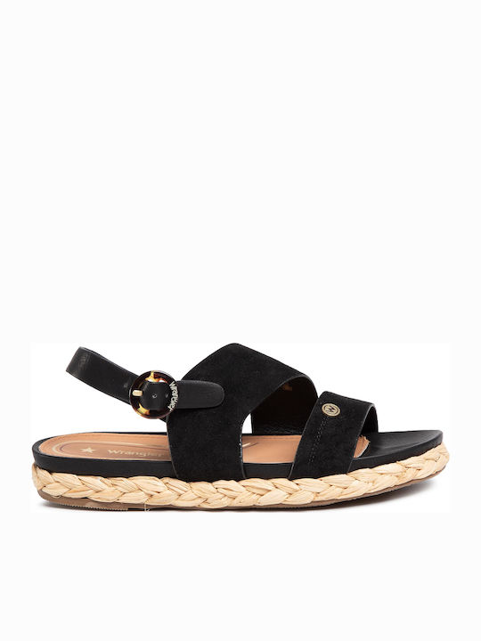 Wrangler Malaga Alma Damen Flache Sandalen in Schwarz Farbe