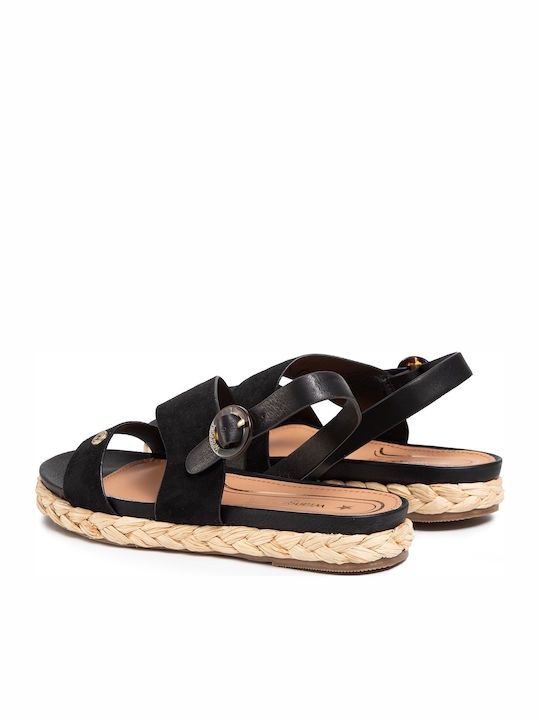 Malaga Alma Women's Flat Sandals in Black Color