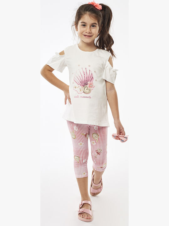 Εβίτα Kids Set with Leggings Summer 2pcs Pink