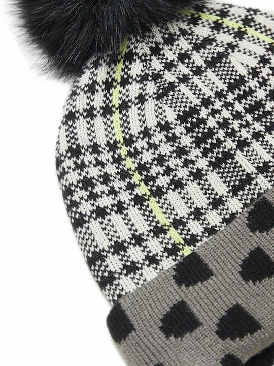 Monogram Pom Pom Beanie Frauen Beanie Gestrickt in Schwarz Farbe