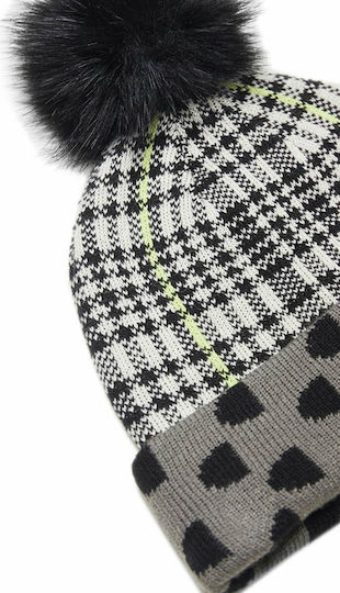 Monogram Pom Pom Beanie Frauen Beanie Gestrickt in Schwarz Farbe