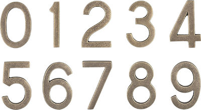 Roline House Number 2 Sign Gold 5.5cm Antique