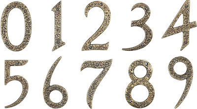 Roline House Number 9 Sign Gold 10cm Antique