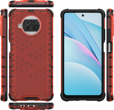 Hurtel Honeycomb Synthetic Back Cover Durable Red (Xiaomi Mi 10T Lite)