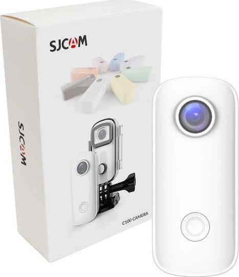 SJCAM C100+ Action Camera 4K Ultra HD Underwater with Case Standard with Screen (Touch) and Wi-Fi White