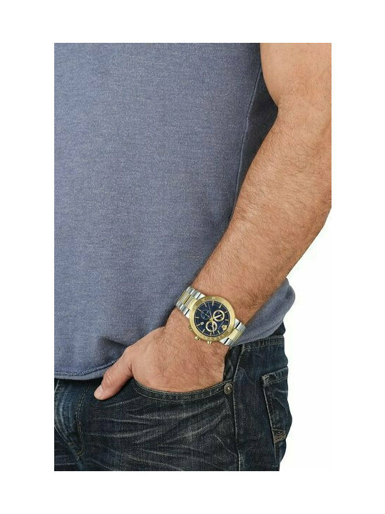 Versace Battery Chronograph Watch with Metal Bracelet