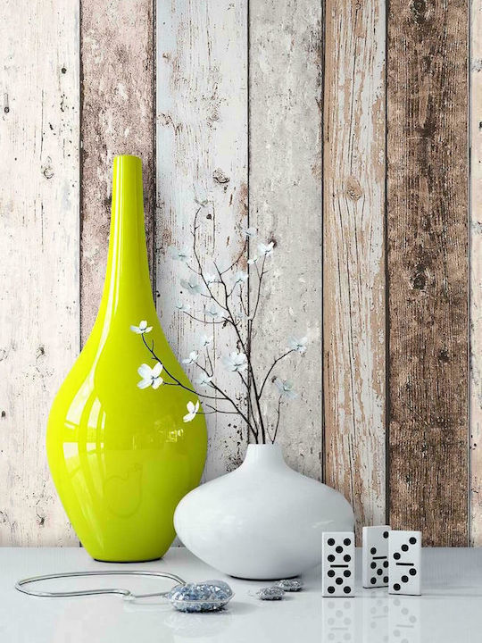 Tapete Wood And Stone Beige Vinyl Beige L1000xB53cm Waschbar 855039