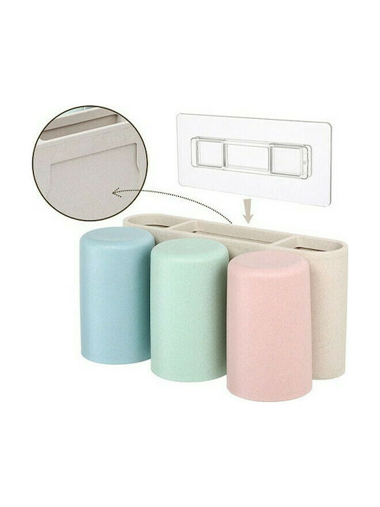 Ecoco Wall Mounted Bathroom Accessory Set Plastic Multicolour 4 Pieces