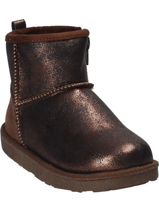 Wrangler Μποτάκι WG17241 Kids PU Leather Boots with Zipper Brown