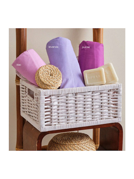 Cokitex Angel Double Bed Sheet with Rubber Band 150x200x25cm Purple