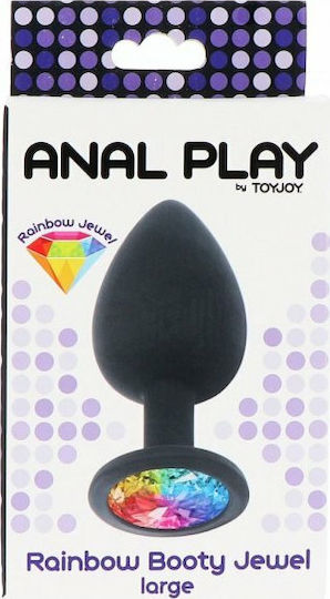 ToyJoy Rainbow Booty Jewel Large Anal Plug Large Large Black 9cm