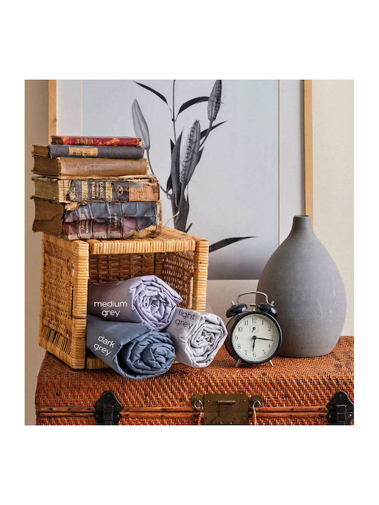 Cokitex Angel Σεντόνι Ημίδιπλο με Λάστιχο 120x200+25εκ. Medium Grey