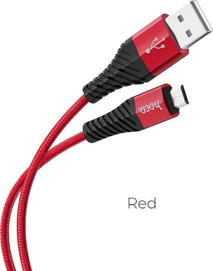 Hoco X38 Cool 1m Braided USB 2.0 to micro USB Cable Red (HOC-X38m-R)