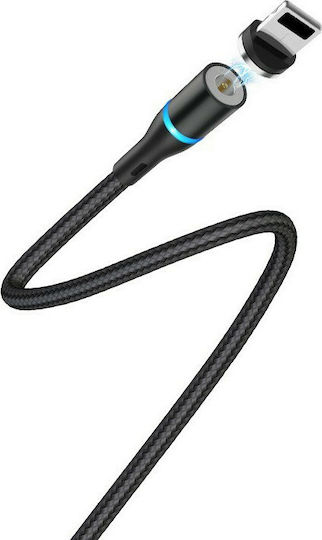 Borofone Braided / Magnetic USB to Lightning Cable Μαύρο 1m (BU16)