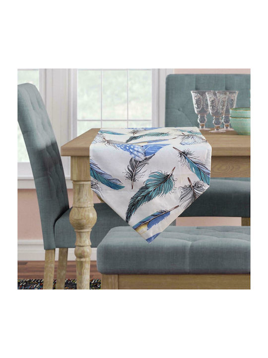 Linea Home Τραπεζομάντηλο Feather Πετρόλ 140x180εκ.